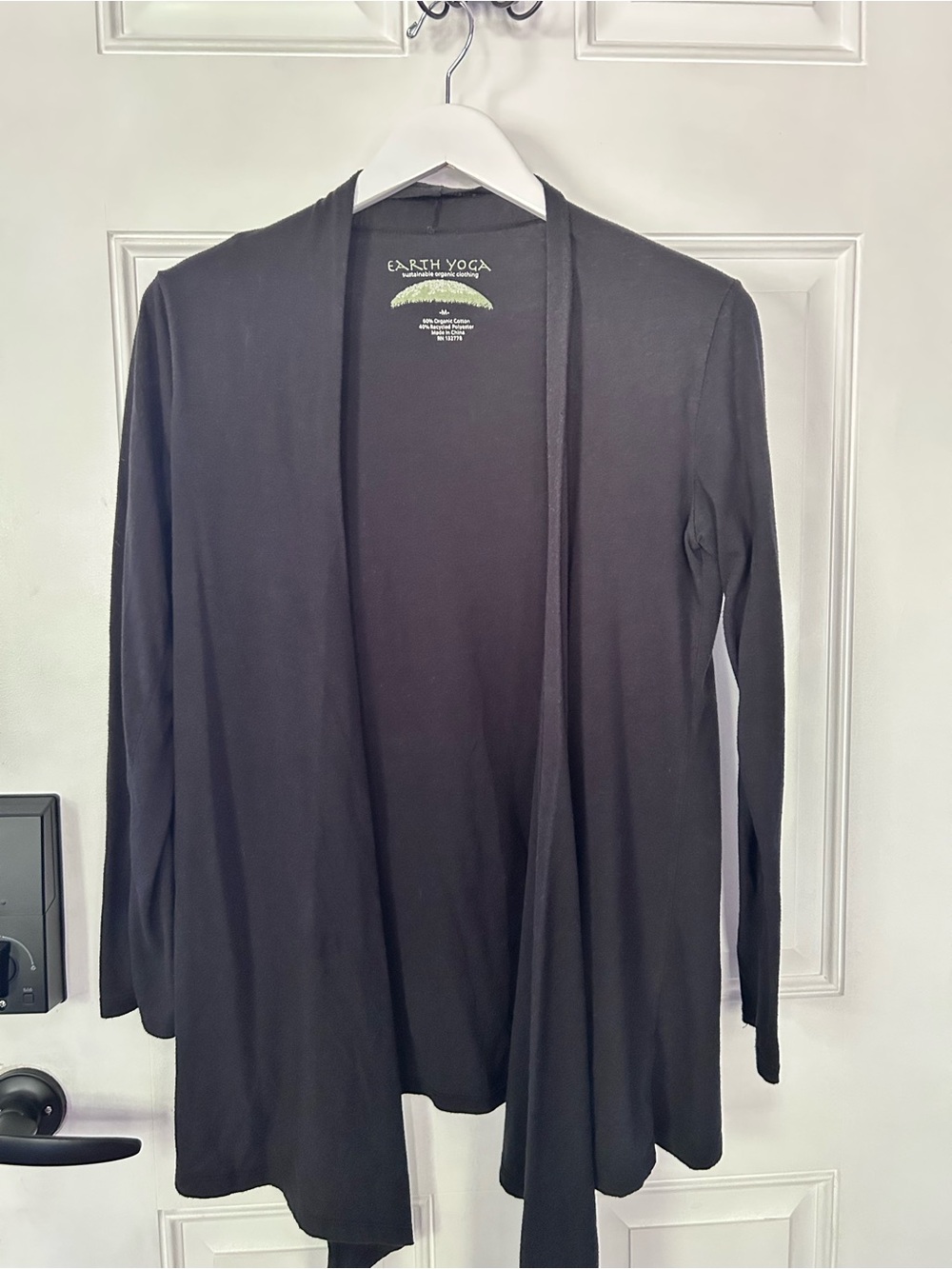 Earth Yoga Black Open Drape Cardigan